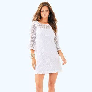 NWT Lilly Pulitzer Fontaine Dress in Resort White Gypsea Lace